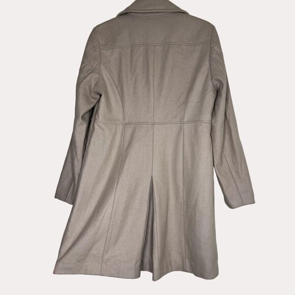 Kenneth Cole Wool Blend Trench Coat Jacket Tan 12 bv - Picture 5 of 9